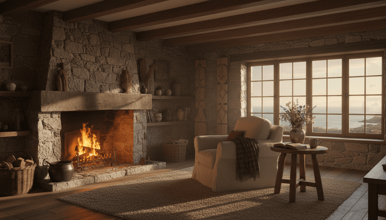 Cosy holiday cottage with garden at dusk