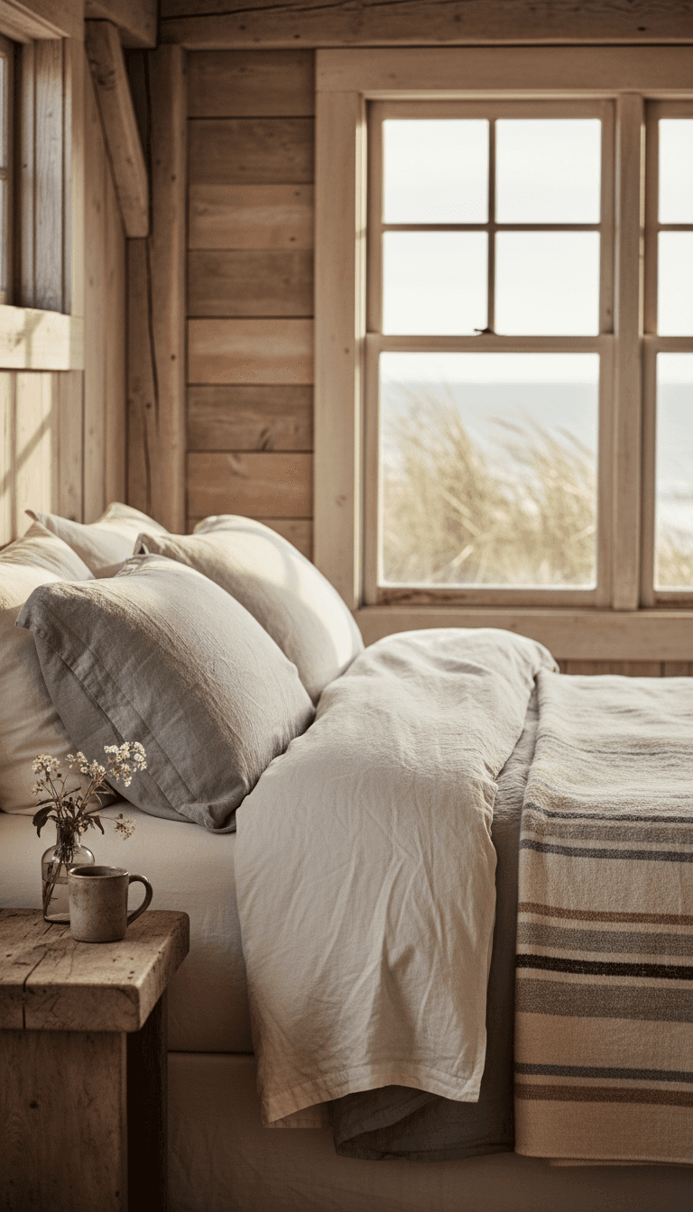Cosy bedroom in a countryside holiday cottage
